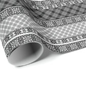 Schwarzweißpatchwork mit Spitze Geschenkpapier (Rolleneckpunkt)