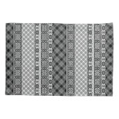 Schwarzweißpatchwork mit Spitze Kissenbezug (Rückseite)