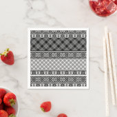 Schwarzweißpatchwork mit Spitze Serviette (Beispiel)