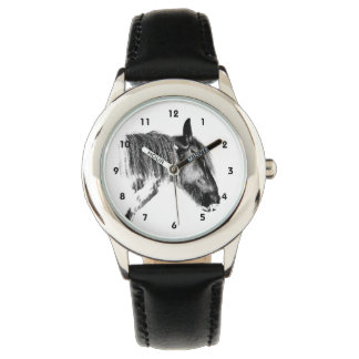 Schwarzweißpferd Armbanduhr