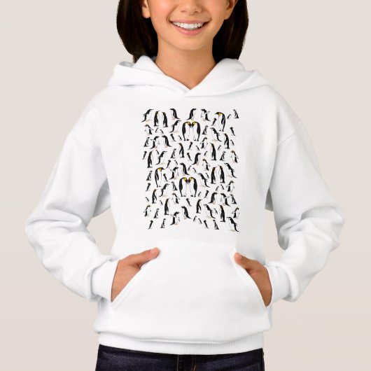 Schwarzweißpinguin-Muster Hoodie (Vorderseite)