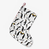Schwarzweißpinguin-Muster Kleiner Weihnachtsstrumpf (Vorderansicht (hängend))