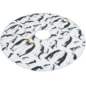 Schwarzweißpinguin-Muster Polyester Weihnachtsbaumdecke (Schrägansicht)