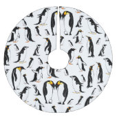 Schwarzweißpinguin-Muster Polyester Weihnachtsbaumdecke (Vorderseite)