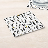 Schwarzweißpinguin-Muster Rechteckiger Pappuntersetzer (angewinkelt)