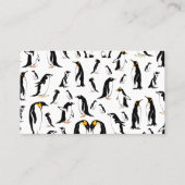 Schwarzweißpinguin-Muster Visitenkarte (Rückseite)