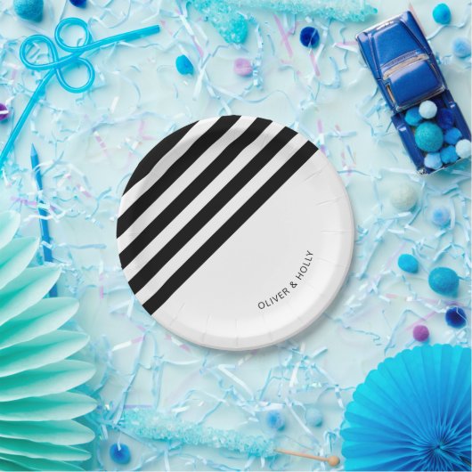 Schwarzweißplatte Pappteller (Party)