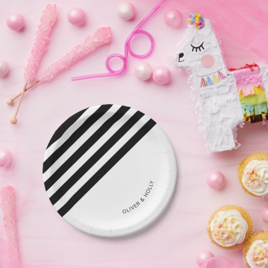 Schwarzweißplatte Pappteller (Party)