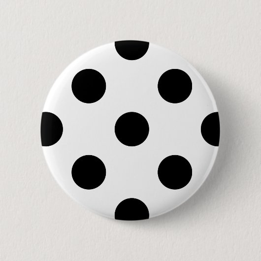 Schwarzweißpolka-Dot Button (Vorderseite)