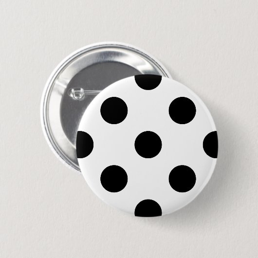 Schwarzweißpolka-Dot Button (Vorne & Hinten)