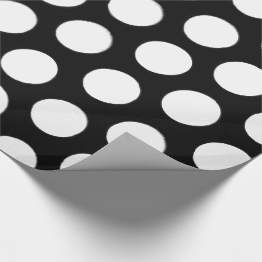 Schwarzweißpolka-Dot Geschenkpapier (Ecke)