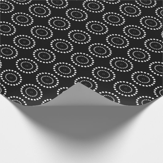 Schwarzweißpolka-Dot Geschenkpapier (Ecke)