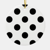 Schwarzweißpolka-Dot Keramik Ornament (Vorne)