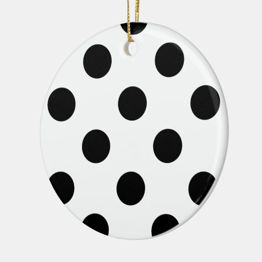 Schwarzweißpolka-Dot Keramik Ornament (Links)