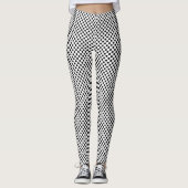 Schwarzweißpolka-Dot Leggings (Vorderseite)