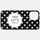 Schwarzweißpolka-Punkte mit Monogramm Case-Mate iPhone Hülle (Rückseite / Rechts)