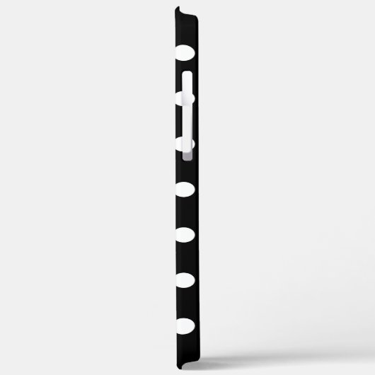 Schwarzweißpolka-Punkte mit Monogramm Case-Mate iPhone Hülle (Rückseite / Links)