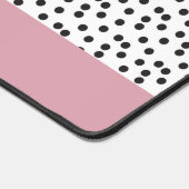 Schwarzweißpolka-Punktmuster-Individuelle Name Schreibtischunterlage (Ecke)