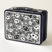 Schwarzweißpolster Metall Brotdose (Rückseite)