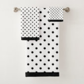 Schwarzweißpunkte Badhandtuch Set (Insitu)