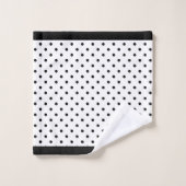 Schwarzweißpunkte Badhandtuch Set (Waschlappen)