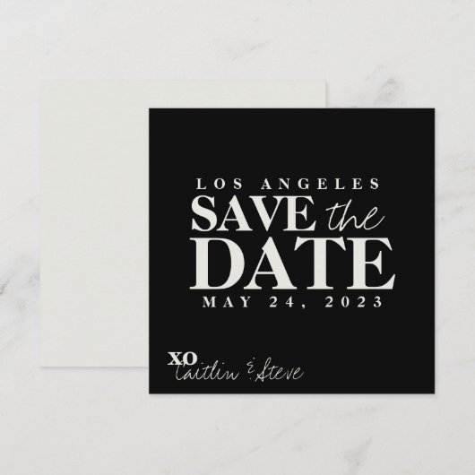 Schwarzweißquadrat Save The Date (Vorne/Hinten)
