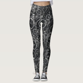 Schwarzweißradmuster Leggings