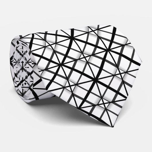 Schwarzweißraster Krawatte (Gerollt)