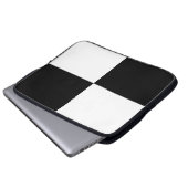 Schwarzweißrechtecke Laptopschutzhülle (Vorne Knopf)