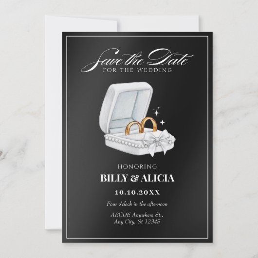 Schwarzweißring Save The Date (Vorderseite)