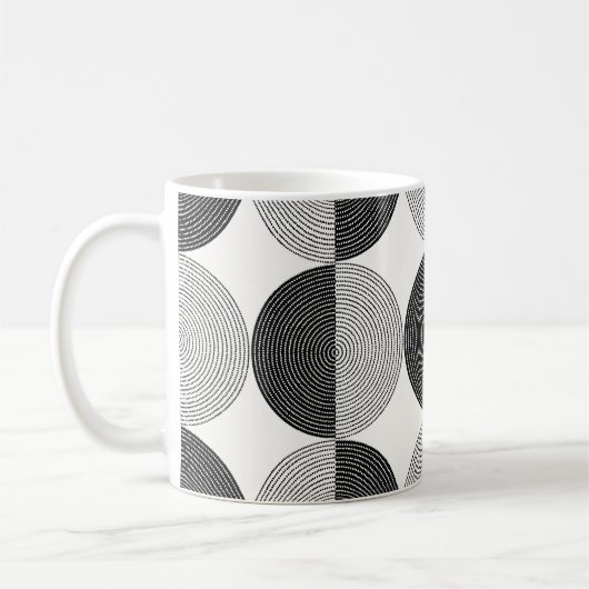 Schwarzweißringe - nahtloses Muster Kaffeetasse (Links)