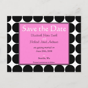 Schwarzweißrosa Save the Date Postkarte