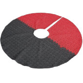 Schwarzweißroter Strick: gestreift in der Nähe. Polyester Weihnachtsbaumdecke (Schrägansicht)