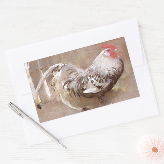 Schwarzweißrounder Rechteckiger Aufkleber (Umschlag)