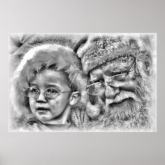 Schwarzweißsanta Poster (Vorne)