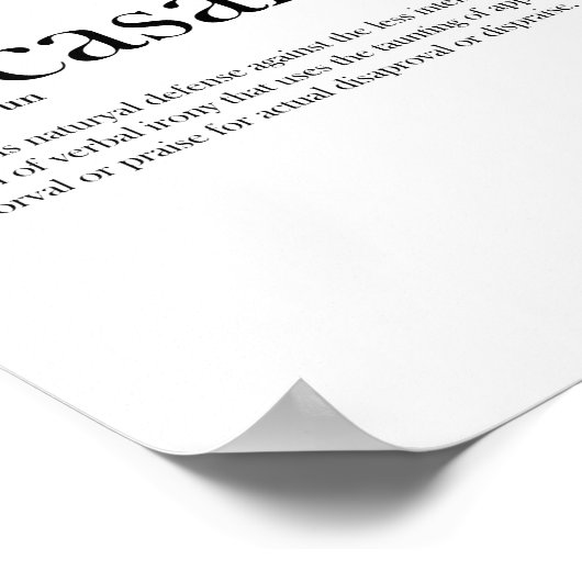 Schwarzweißsarkasmus-Definition Poster (Ecke)
