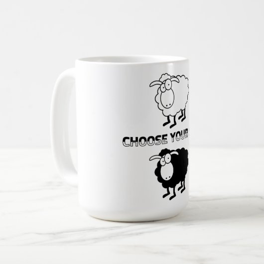 Schwarzweißschaf Kaffeetasse (Vorderseite Links)