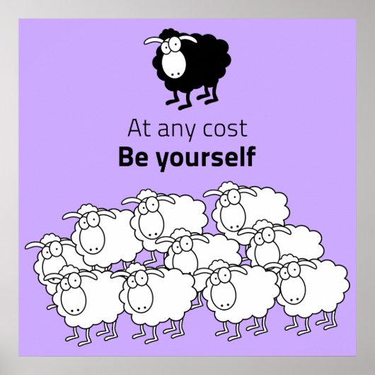 Schwarzweißschaf Poster (Vorne)