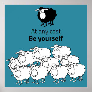 Schwarzweißschaf Poster