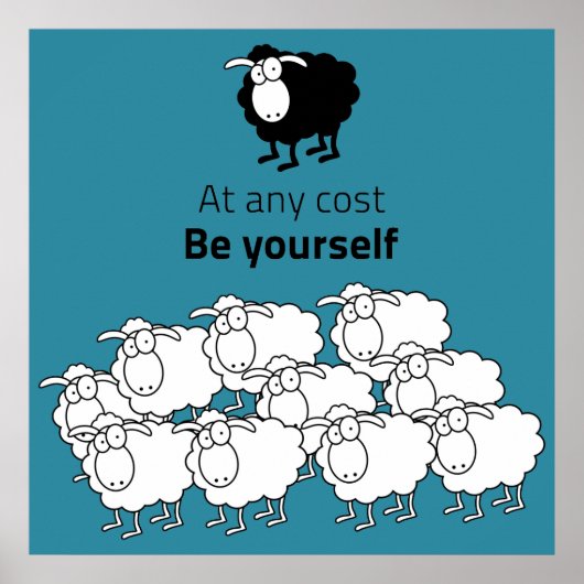 Schwarzweißschaf Poster (Vorne)