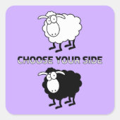 Schwarzweißschaf Quadratischer Aufkleber (Vorderseite)