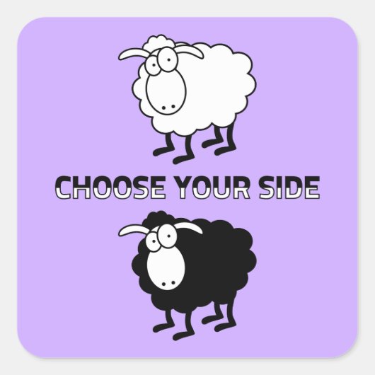 Schwarzweißschaf Quadratischer Aufkleber (Vorderseite)