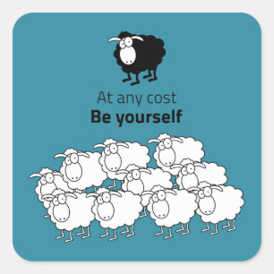 Schwarzweißschaf Quadratischer Aufkleber