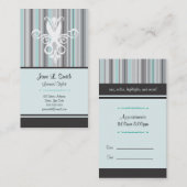 Schwarzweißschere/Blaustreifen Terminkarte (Vorne/Hinten)