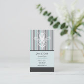 Schwarzweißschere/Blaustreifen Terminkarte (Stehend Vorderseite)