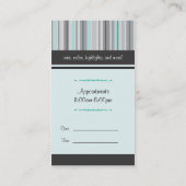 Schwarzweißschere/Blaustreifen Terminkarte (Rückseite)