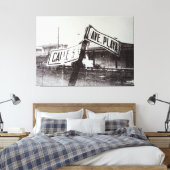 Schwarzweißschild Leinwanddruck (Insitu (Schlafzimmer))