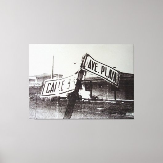 Schwarzweißschild Leinwanddruck (Vorderseite)