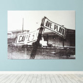 Schwarzweißschild Leinwanddruck (Insitu (Holzboden))