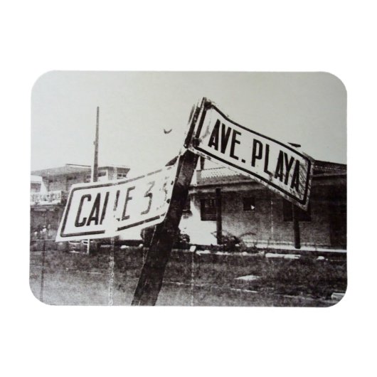 Schwarzweißschild Magnet (Horizontal)